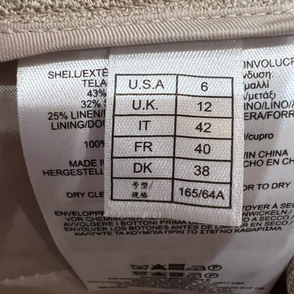 Brooks Brothers NWT Women’s Lucia Fit Wool, Linen, and Silk Beige Dress Pants, 6 - Picture 16 of 16